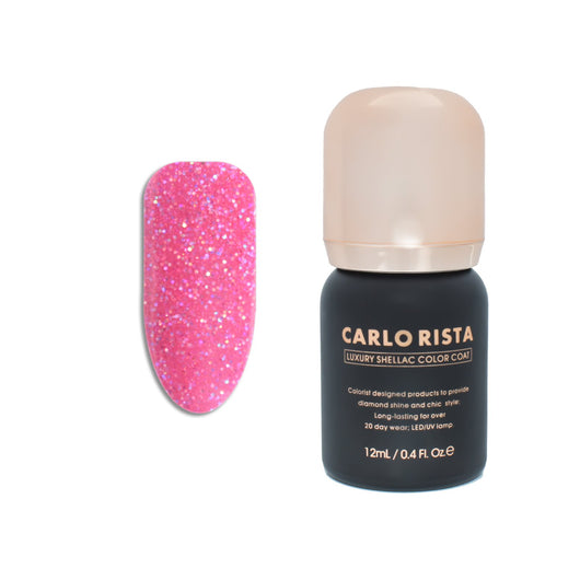 104 - GlitterHotPink Gel Nail Polish - CARLO RISTA