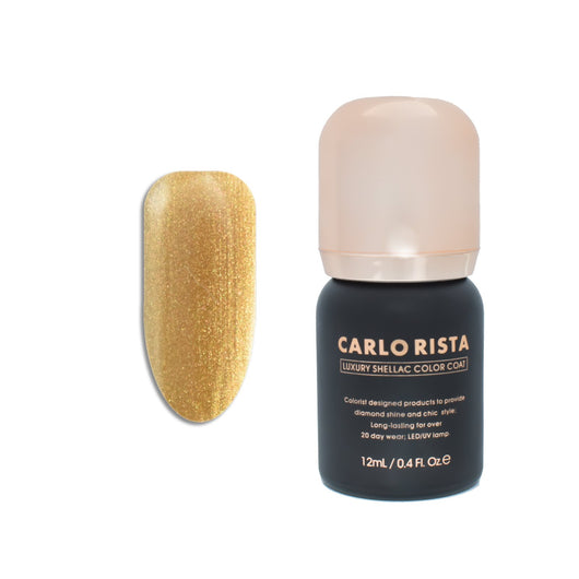 118 - GlitterGolden Gel Nail Polish - CARLO RISTA