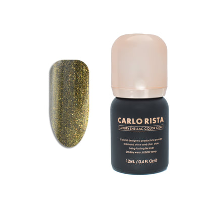 119 - GlitterGoldenGreen Gel Nail Polish - CARLO RISTA