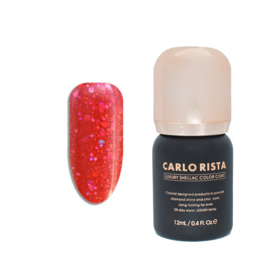 125 - SparklingHotRed Gel Nail Polish - CARLO RISTA