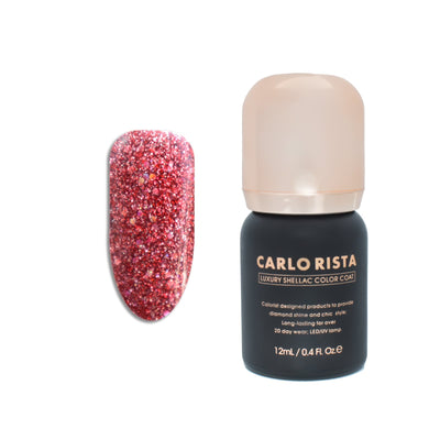 126 - SparklingFireRed Gel Nail Polish - CARLO RISTA