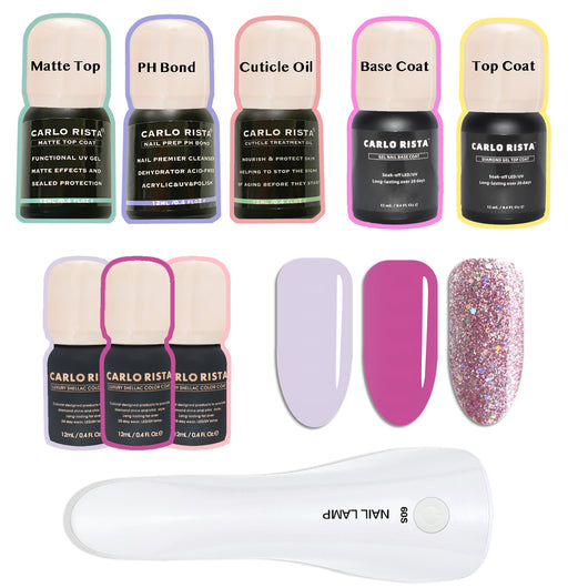 Functional Gel Nail Polish with Chargeable Nail Lamp Kit 6