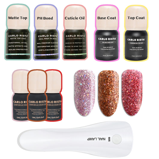 Functional Gel Nail Polish with Chargeable Nail Lamp Kit 9