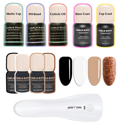 Functional Gel Nail Polish 4 Colour with Chargeable Lamp- Kit 1