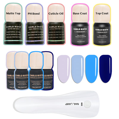 Functional Gel Nail Polish 4 Colour with Chargeable Lamp - Kit 2