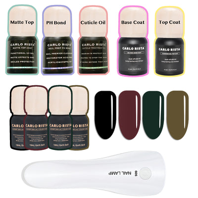 Functional Gel Nail Polish 4 Colour with Chargeable Lamp - Kit 7