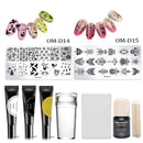 Nail Art Stamp Stencil Stamping Template Plate Set