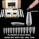 CARLO RISTA Soft Gel Tips Pre Shaped & buffed E-Long Coffin