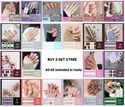 Semi Cured Gel Nail Polish Strips Gel Nail Sticker UV Lamp Cured Nail kit