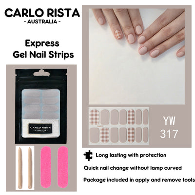 Semi Cured Gel Nail Polish Strips Gel Nail Sticker UV Lamp Cured Nail kit