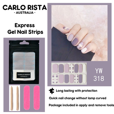 Semi Cured Gel Nail Polish Strips Gel Nail Sticker UV Lamp Cured Nail kit