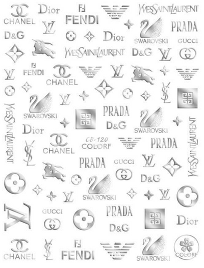 Nail Art Stickers - CB120 Silver,ACCESSORIES CARLO RISTA