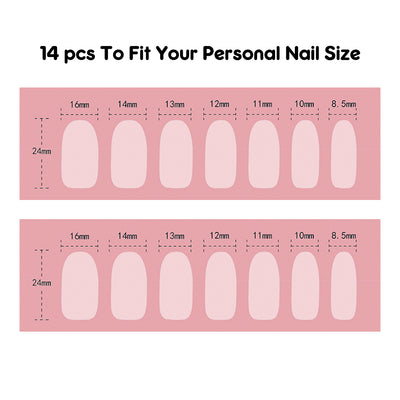 Semi Cured Gel Nail Polish Strips Sticker 14p - YW496