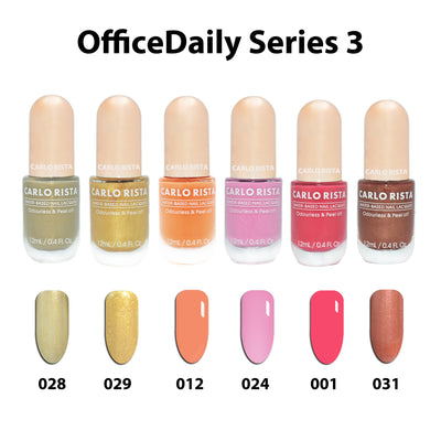 Water-Based Nail Polish 6 Color Set,Water-Based Nail Lacquer CARLO RISTA