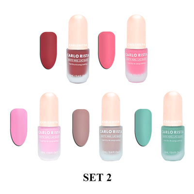 Matte Nail Polish - 5 Color Set,Matte Nail Lacquer CARLO RISTA