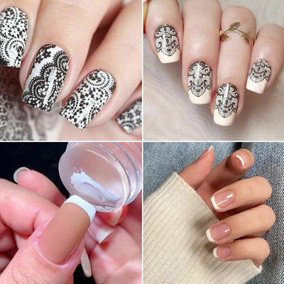 Nail Art Stamp Stencil Stamping Template Plate Set